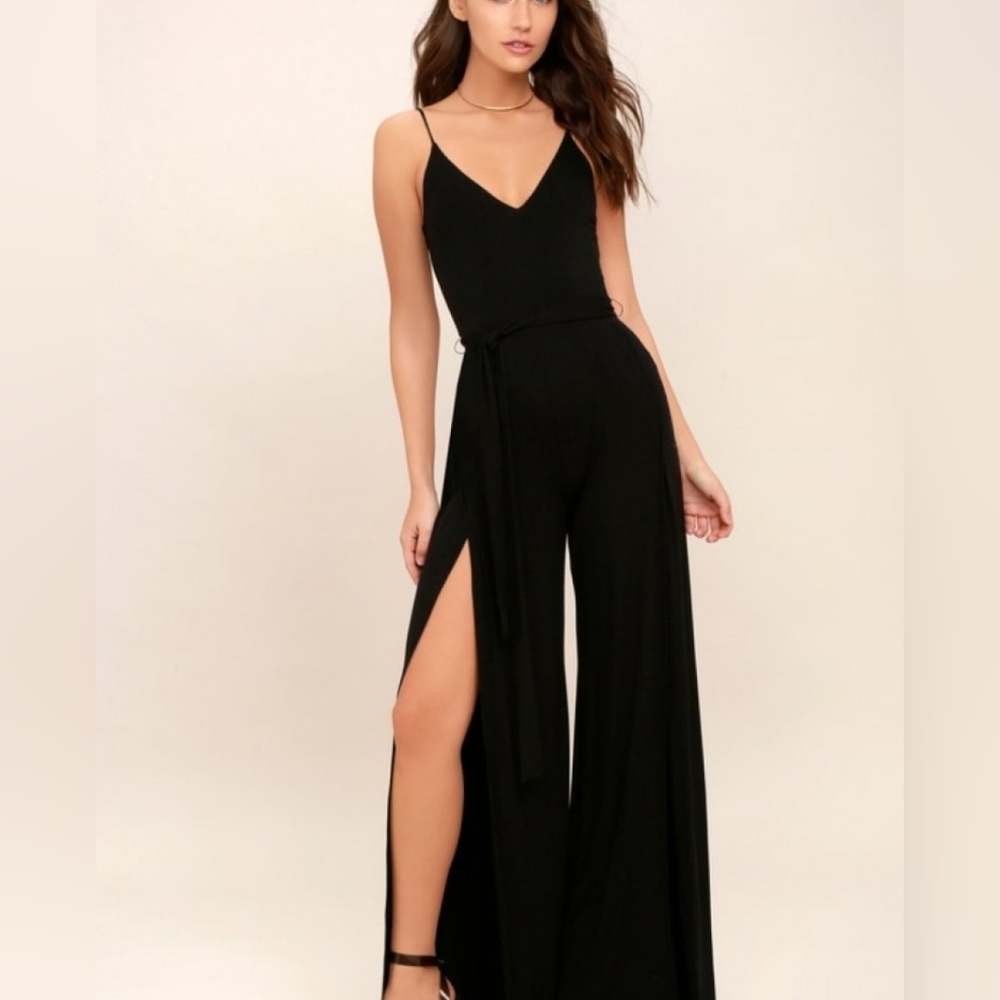 Lulu's Just Breath Black Jumpsuit